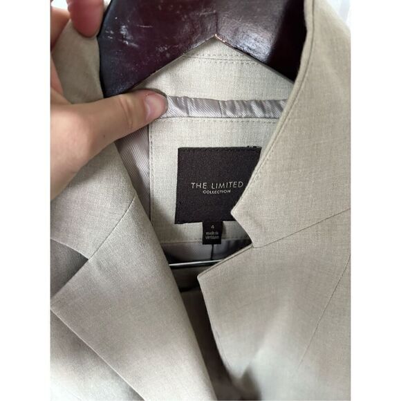 The limited tan suit jacket size 4 and pants size 6 - Picture 2 of 7